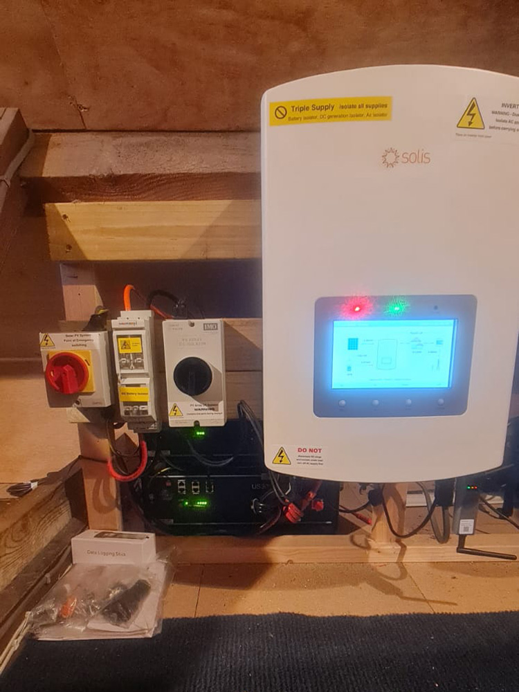 A Solar PV Battery System, in a residential property. Installation by SES