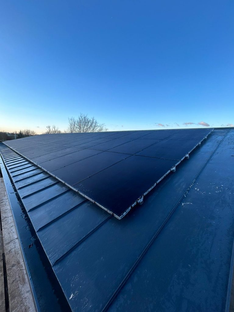 solar panels on a roof